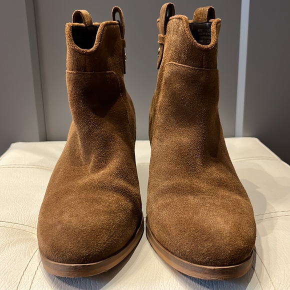 Coke Haan Rayna Suede Wedge Booties GRANDSERIES 7.5 in Earthen Suede - Picture 8 of 15